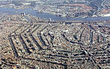 Vista aérea del Cinturón de Canales de Ámsterdam